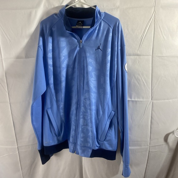 Air Jordan Nike Jump Man VTG North Carolina Tar Heels Cracked Ice Blue Jacket XL - Picture 3 of 11